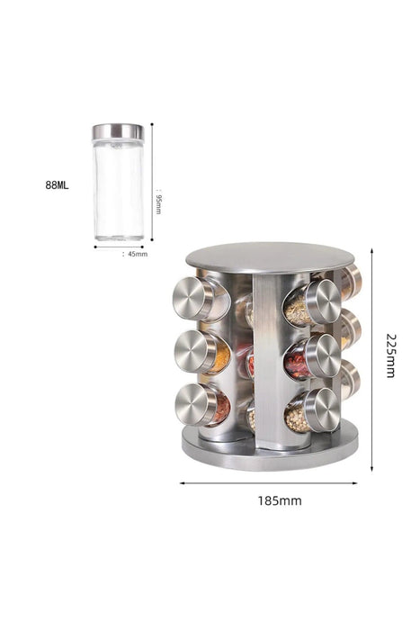 12'li Dönerli Metal Baharatlik Baharat Seti 12li Paslanmaz Bonvagon