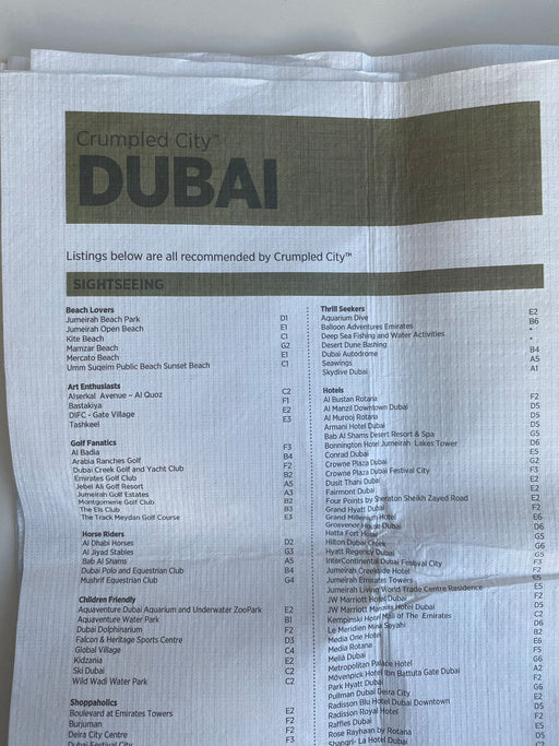 Buruşuk Şehirler Dubai Haritası Bonvagon