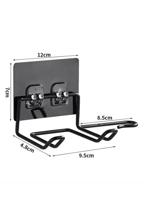 Fön Makine Askısı Siyah Yapışkanlı Fön Makine Tutucu