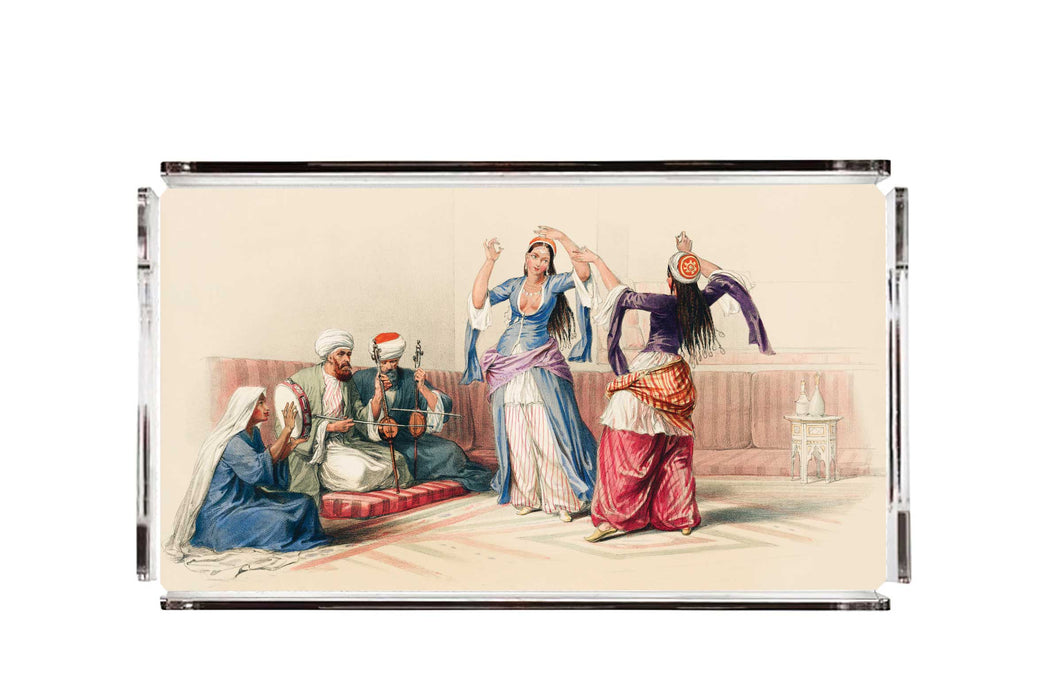 Harem Pleksi Dikdörtgen Çay Tepsisi 40x24cm Şeffaf Kenar Bonvagon