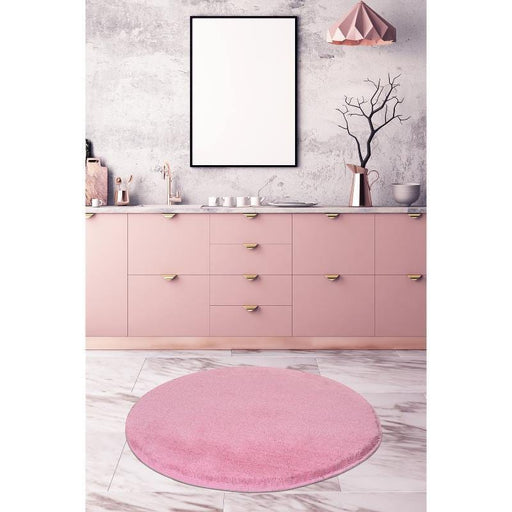 Hawai Pembe Çap 90cm Akrilik Banyo Halısı, Kaymaz Taban, Yıkanabilir Bonvagon