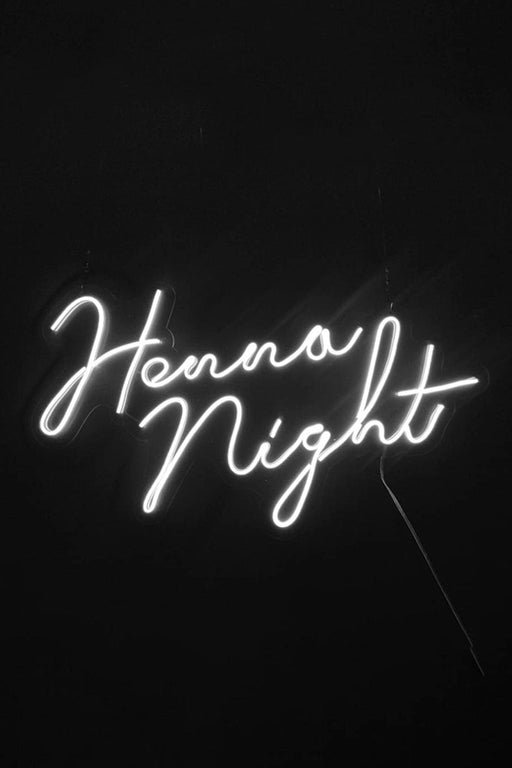 Henna Night Yazılı Neon Led Işıklı Tablo Kına Gecesi Kutlaması Duvar Dekorasyon Bonvagon