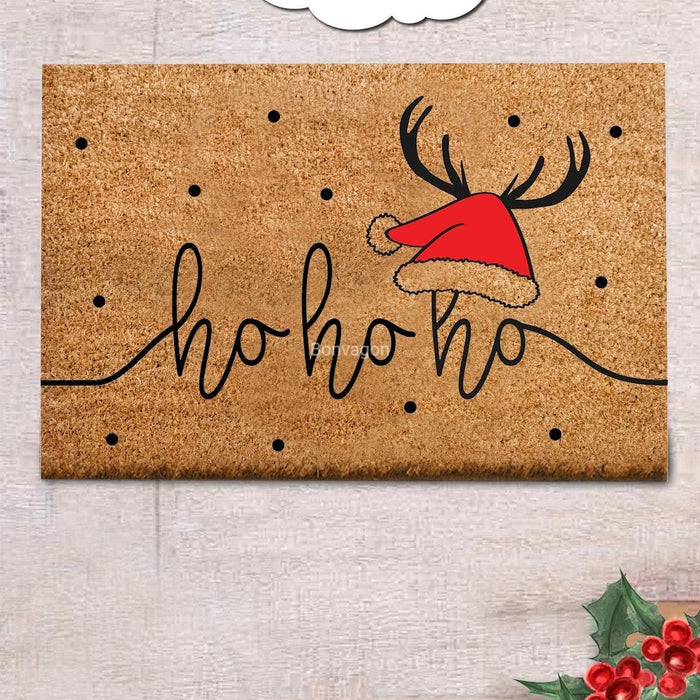 HoHoHo Noel Doğal Koko Hindistan Cevizi Kapı Önü Paspas 60x40cm Bonvagon