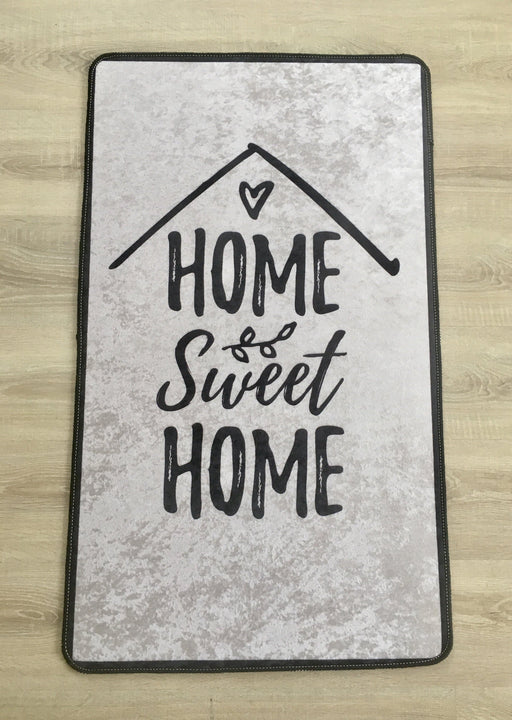 Home Sweet Home Dijital Baskılı Halı, Kaymaz Taban, Yıkanabilir Bonvagon