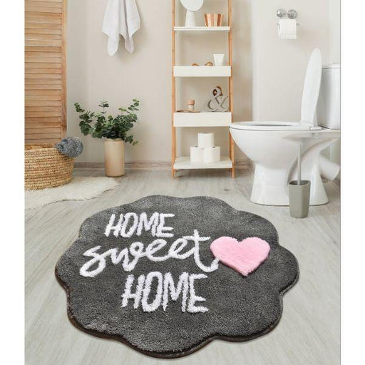 Home Sweet Home Füme Banyo Halısı, Kaymaz Taban, Yıkanabilir Bonvagon