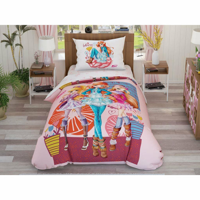 Lisanlı Nevresim Takımı Winx Flowers 160x220 %100 Pamuk 57 Tel Bonvagon