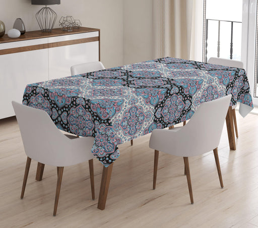 Modern Damask Desenli Dijital Baskılı 3D Masa Örtüsü Bonvagon