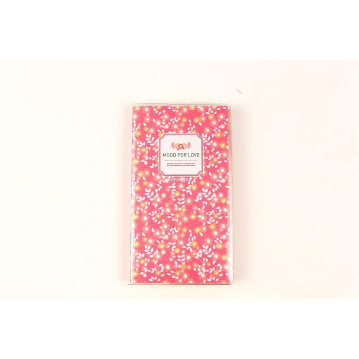 Pembe Çiçekli Küçük Defter 86x160mm Bonvagon