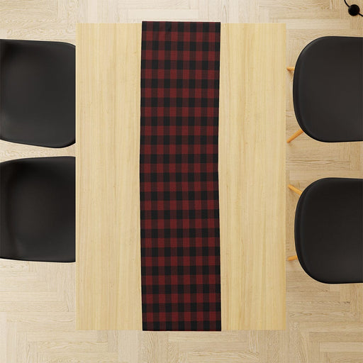 Plaid Black & Red İnce Keten Runner 140x45cm Bonvagon