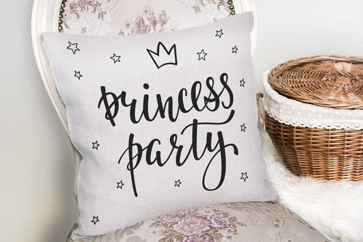 Prıncess Party Yazı Desenli Dijital Baskılı Dekoratif Yastık Kılıfı 43x43cm Bonvagon