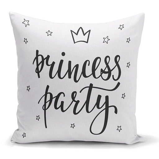 Prıncess Party Yazı Desenli Dijital Baskılı Dekoratif Yastık Kılıfı 43x43cm Bonvagon