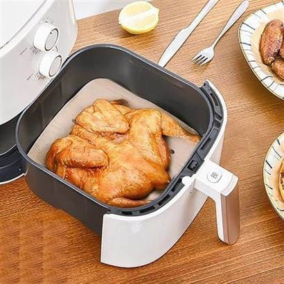 50 Adet Air Fryer Pişirme Kağıdı Tek Kullanımlık Hava Fritöz Yapışmaz Yağlı Kağıt Delikli Model Bonvagon